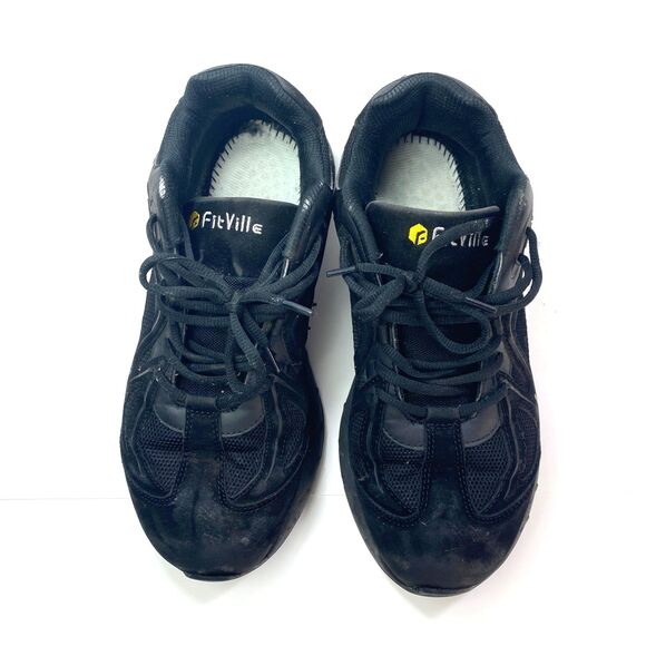 Fitville Marca Rebound Core Black Sneaker Shoes Size 10 XWide 11.5 Womens Lace - Picture 5 of 11